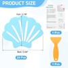 sourcing map 24Pcs Non-Slip Bathtub Stickers, 9x7 cm Shell Shape