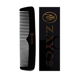 ZAYCB Buffalo Horn Fine Tooth Comb - Anti-Static Hair Comb - Hair Styling Detangling Comb for Men, Women and Kids - For All Hair Types(Black Classic Fine Tooth Comb)