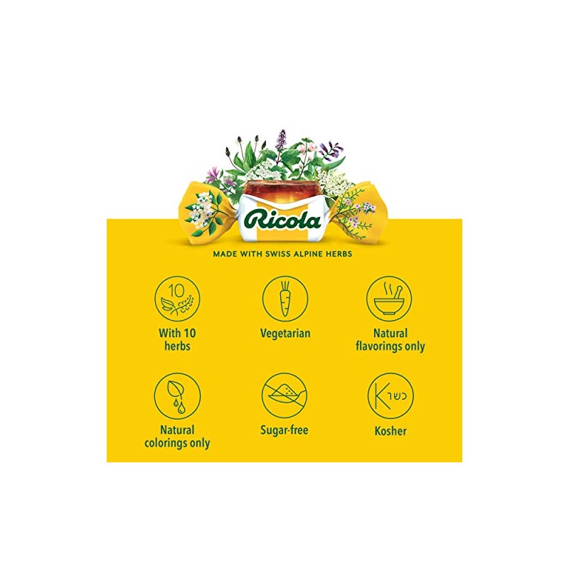 Ricola Big Bag Sugar Free Cough Drops Drops 2245, Lemon,