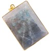 mookaitedecor Modern Moonstone Pendant, Women's Fashion Jewellery with Gold-Plated Edging