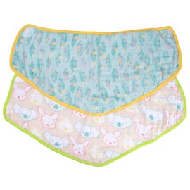 Playgro Fauna Friends 2-In-1 Bibs And Burp Cloths Combo - Reversible Burp Cloths Baby Boy Burping Set For Mess-Free Meals - These Baby Burp Cloths Are Ideal For Spit Ups, Drools, And Mealtime Mishaps