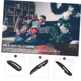 FRCOLOR 4pcs Portable Folding Beard Combs for Men Ergonomic Design Travel for Grooming