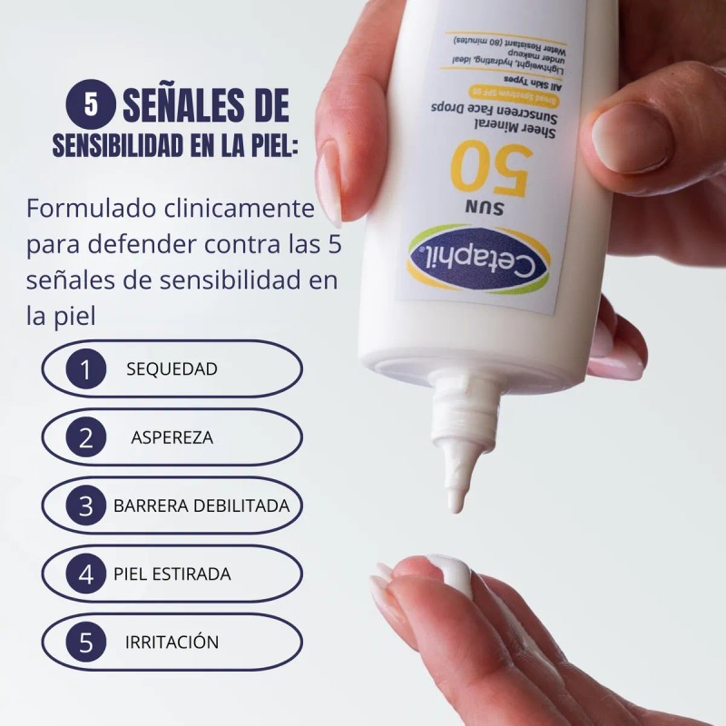 Cetaphil Protector Solar Mineral Gotas Spf Facial Invisible Ligero Efecto
