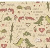 Stesha Party Dinosaur Valentines Day Wrapping Paper - Folded Flat