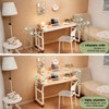 Overbed Table with Wheels and Desktop Enclosure, Height and Length