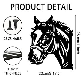 WADORN Farm Horse Silhouette Yard Outdoor Decor, Horse Statues Garden Signs Horse Outdoor Lawn Yard Decoration Animals Ornaments for Fences Horse Signs for Farmhouse Garden Lawn Patio Pathway