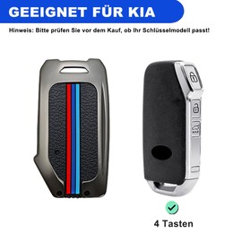 Yamlten Key Case Car Key Case Fits Kia Proceed Sorento Seltos Xceed K5 Ceed Sportage GT line 2018-2022, Zinc Alloy Protective Case Kia Accessories 3 Button Black