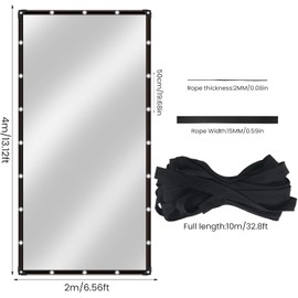 Luabue Transparent Tarpaulin with Eyelets, Waterproof Tarpaulin, Transparent Side Panels, Gazebo Tarpaulin for Outdoor Use, Rainproof (2 x 4 m Rainproof Cloth, 10 m Braided Rope)