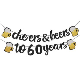 60th Birthday Decorations,Cheers to 60 Years Banner, 60th Birthday Banner for Women Men, Decorations for 60th Birthday Wedding Anniversary Party Supplies Decorations