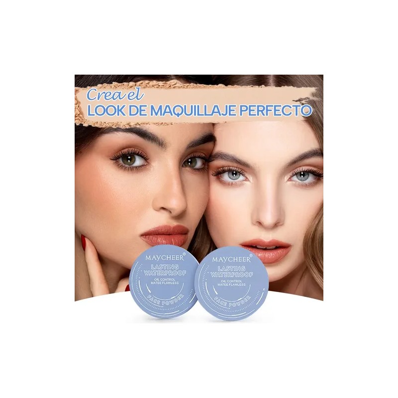 Base Maquillaje Polvo Compacto Fijador Matte 2pcs