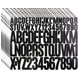 8 Sheets Black Letter Number Stickers, Luenhego 1 Inch & 2 Inch Capital Alphabet Numbers Stickers for Scrapbook, Mailbox, Crafting, House Number