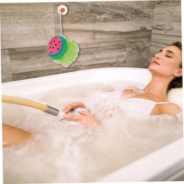 TOVINANNA 4pcs Cartoon Soft Mesh Shower Scrubbers for Boys and Girls Exfoliating Bath Flowers Pineapple Watermelon Strawberry