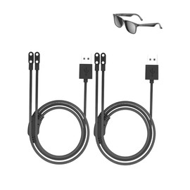 WUNIAK Charging Cable for QANLAYN QW100 Smart Glasses, Magnetic USB Flexible One to Two Double-Ended Charging Cable Accessories,(2 Pack)