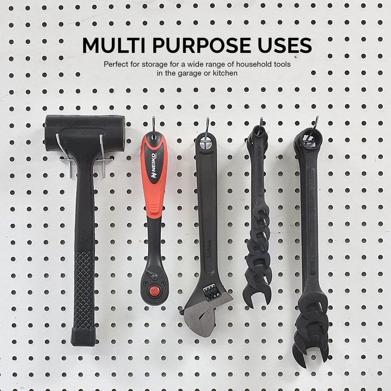 Neiko 53104A 8” Pegboard Hook Organizer Kit, 50 Pack, Hanging