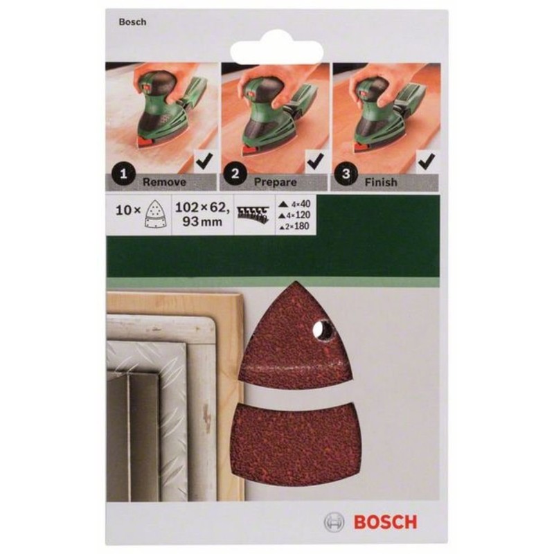 Bosch 2609256A67 10-Piece Sanding Sheet Set for Multi-Sanders 102 x