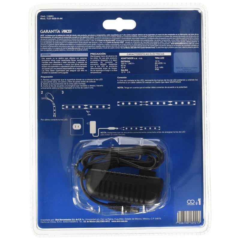 Aksi Tira LED Unicolor, Luz Blanca, 16 Watts, 5 m