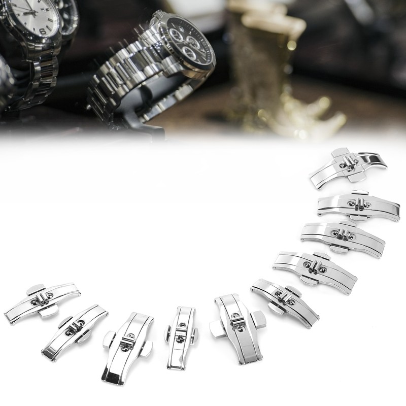 10pcs Watch Clap Buckle Folding Watch Strap Clasp Buckle Watch