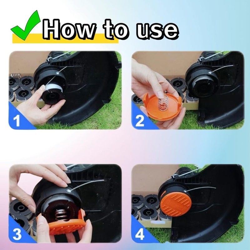 Replacement thread spool for grass trimmer, grass trimmer thread spools