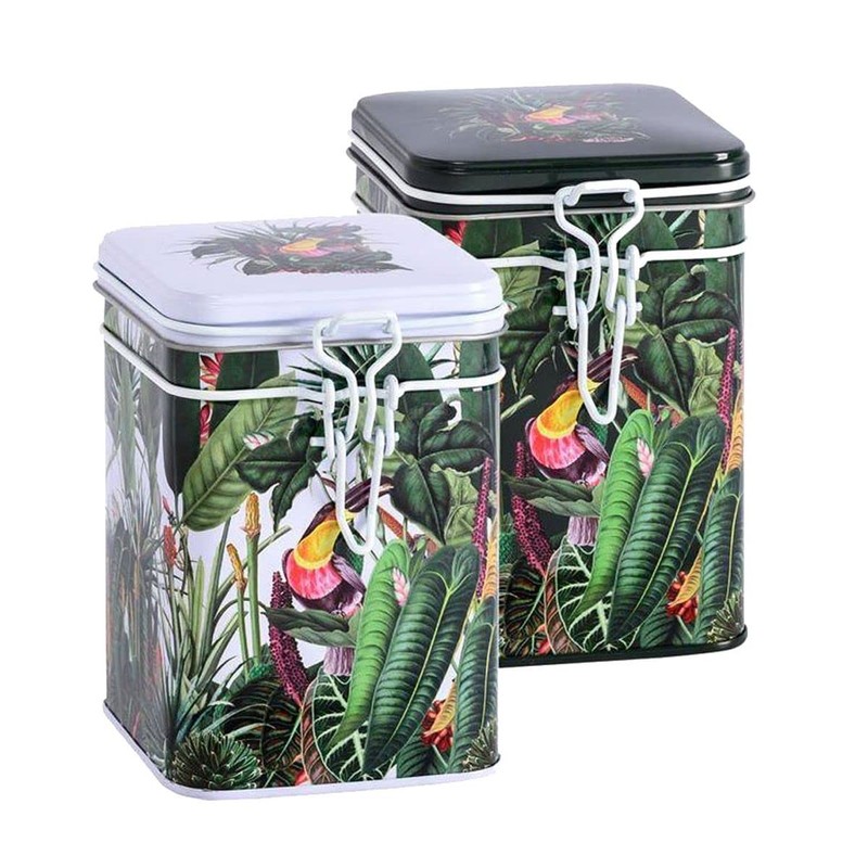 Rainforest Light Square Tea Coffee Caddy 150g