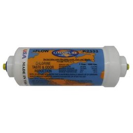 Omnipure (K2333-KK) 6"x2" Inline K-Series T33 GAC Acid Wash Carbon with 3/8" FQC