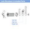 Cabinet Locks with Keys, Keyed Alike Cam Lock, 1-3/8'' Long,