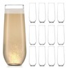 Libbey 228 Stemless Champagne Flutes Glass Set of 12, Elegant