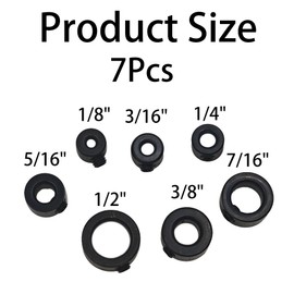 Runseaway 7Pcs Drill Stop Bit Collar Set, Premium Carbon Steel Stop Collar Kit Includes 1/8", 3/16", 1/4", 5/16", 3/8", 7/16", and 1/2" Sizes with Allen Wrench