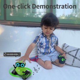 GILOBABY Kids Robot Toy, Remote Control Robot Toys, RC Robots with LED Eyes, Flexible Head & Arms, Dance Moves and Music, Birthday Gifts for Boys Ages 6+ Years (Green)