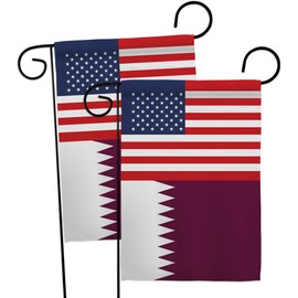 World Cup Qatar USA Friendship Flag 2 Pcs Banner Room Wall Art Flag Patio Lawn Garden Outdoor Decorations Indoor Tapestry Yard Signs FIFA Gifts Team Qatar Trophy Soccer Game Football Made in USA