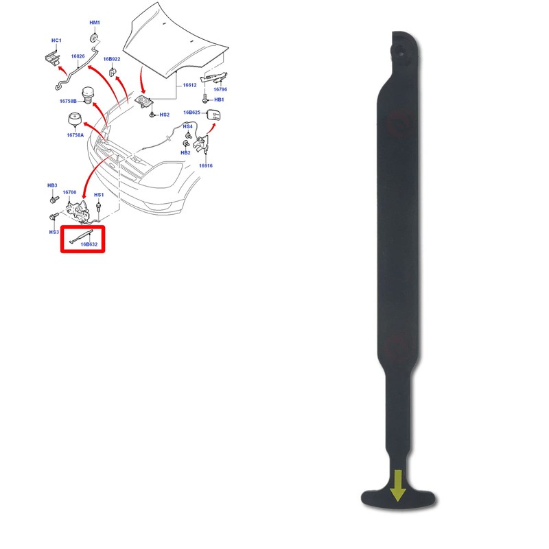 COMPATIBLE WITH FORD Fiesta MK5 [2001-2008] Bonnet Hood Catch Release