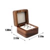 muchly Wooden Double Ring box，Rustic Ring Case,Solid Wood Square Jewelry
