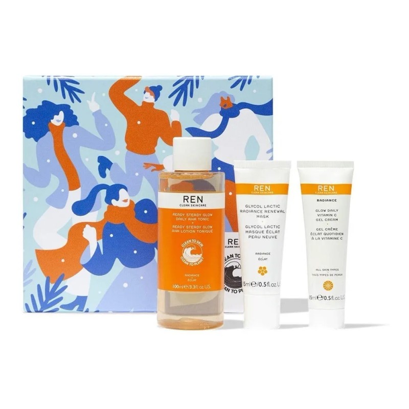 Ren Clean Skincare Tónico, Crema, Mascar Travel Kit 3 Piezas