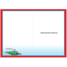 12 Boxed 'Screaming Tree' Christmas Cards with Envelopes 4.63 x 6.75 inch, Funny Cartoon with Christmas Tree, Squirrel, Man and Dog Notes, Humorous Season's Greetings and Happy Holidays B1883