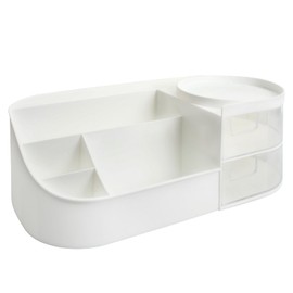 Schminktisch Organizer-mit Transparenter Schublade, GroßE KapazitäT Make Up Organizer, Kosmetik Organizer Weiß, Makeup Organizers-28,5×16×10,5cm