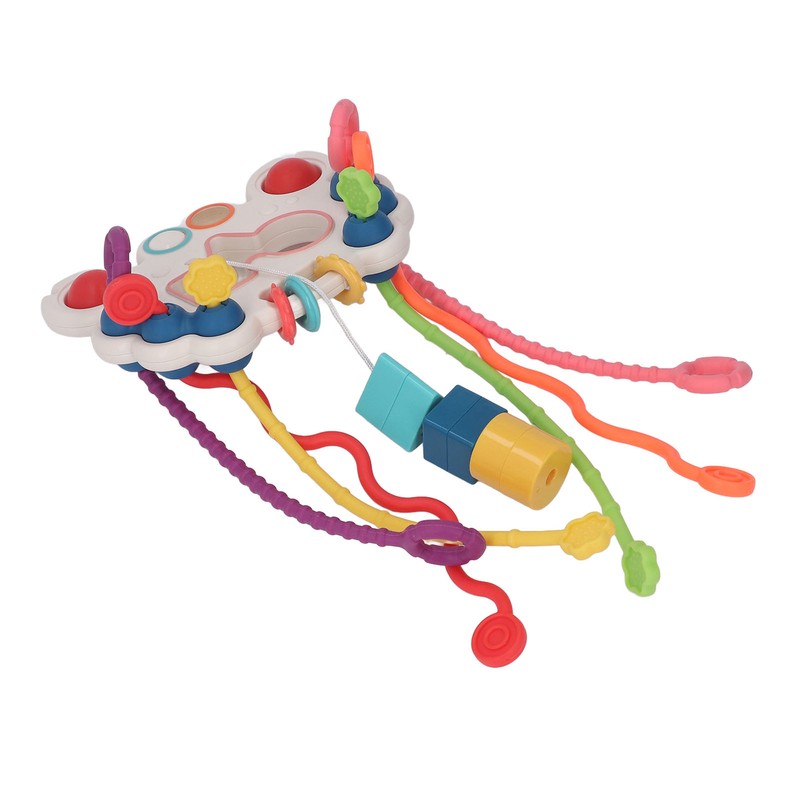 Pull String Interactive Toy Plastic Colorful Pulling Toy for Visual