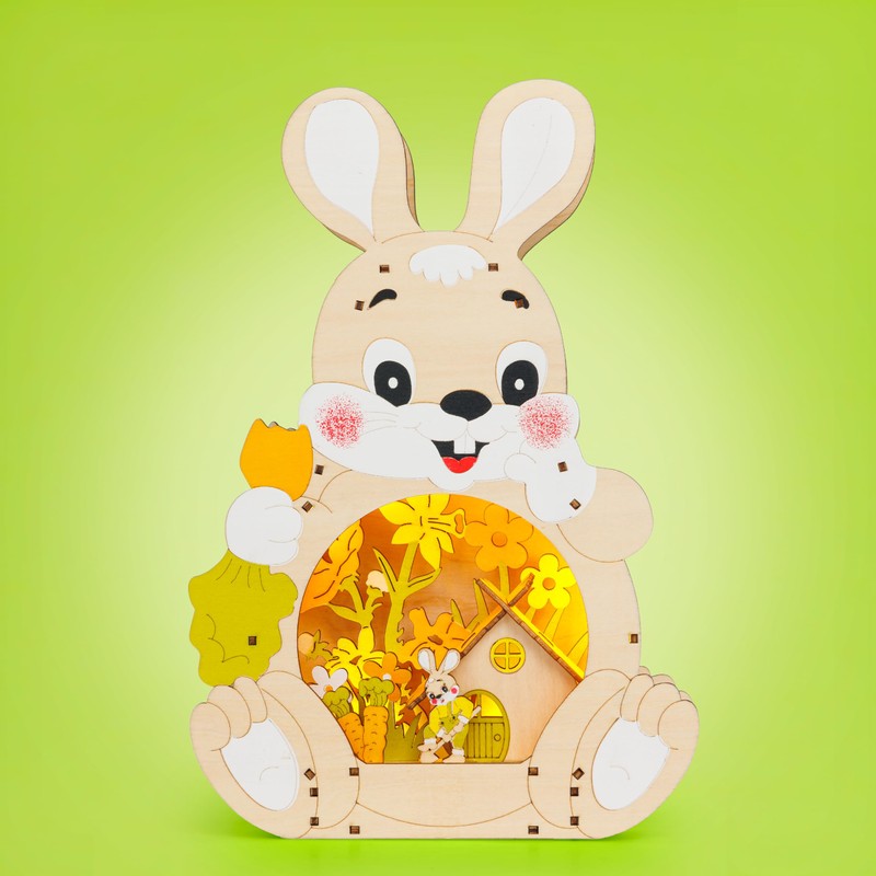 SIKORA OD24 Decorative Figure Funny Easter Bunny with LED Lighting