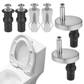 6Pcs Toilet Seat Bolts, Universal WC Replacement Bolts with Expanding Rubber Screws, Stainless Steel Toilet Hinge Screws Fittings, Quick Release Toilet Top Fix Nuts for Blind Holes(6 PCS)