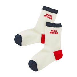 MIKI HOUSE 14-9660-680 WEB Exclusive Socks Pack, Set of 3, Crew Length, Boys, Girls, Baby, Kids, Children's Clothes, Kindergarten Commuting to School, red