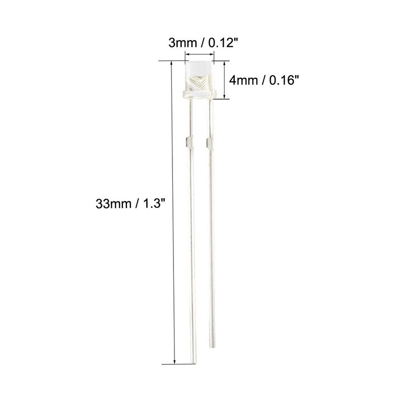 uxcell 20pcs Photosensitive Diode Photodiodes Light Sensitive Sensors,3mm Clear Flat