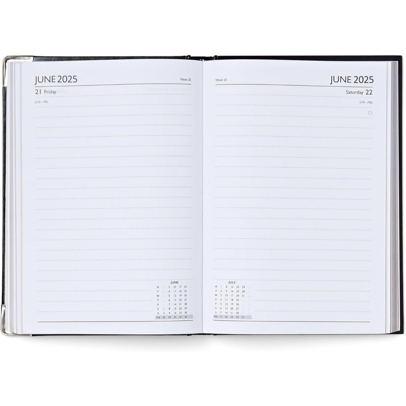 Executive Edition A5 2025 Diary Day A Page - Black