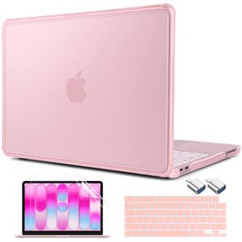 MEEgoodo for MacBook Neo 13 Inch Case 2026 Fit Model A3404 with Shockproof TPU Frame, Hard Shell Protective Cover, Anti-Fingerprint Matte Finish, Precise Cutouts, Laptop Case for MacBook Neo 13",Blush