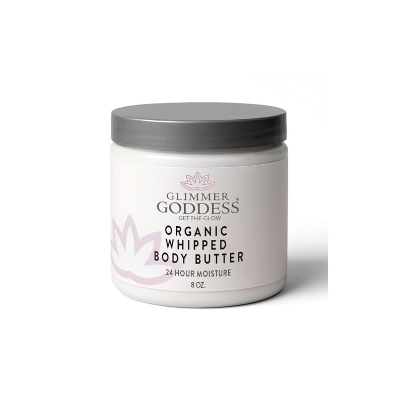 Glimmer Goddess Manteca corporal orgánica de 8 oz (coco y
