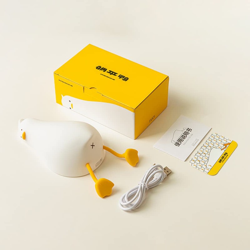 WETSTAR Lying Flat Duck Night Light, LED Squishy Duck Lamp,