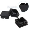 100Pack 1inch Square Tube End Caps, Black Square Plastic Plug