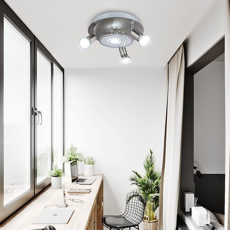 DLLT Modern Ceiling Spot Lights Fixtures 4-Light Round Flush Mount