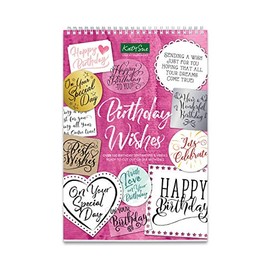 Katy Sue Birthday Wishes & Sentiments A4 Stash for Card-Making & Crafts (40 Sheets, NOT Die-Cut / Pre-Cut)