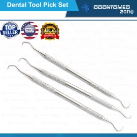 ODM Dentist Pick Tool Sickle Scaler-set Of 3 H6/h7 Pro Dental Hand Instruments Lab