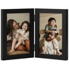 decorUhome Double 4x6 Picture Frame Vertical, Engineered Wood Bifold Photo
