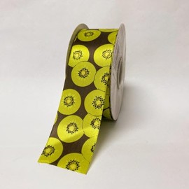 BBCrafts Satin Ribbon Kiwi Design - (W: 1-1/2 Inch | L: 25 Yards) - 90150904