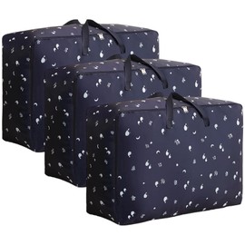 3PCS Large Storage Bags,Storage Bags with Zips,Clothes Storage and Moving Bags for Moving House Quilt Blankets Bedding Clothes Moving Storage Containers